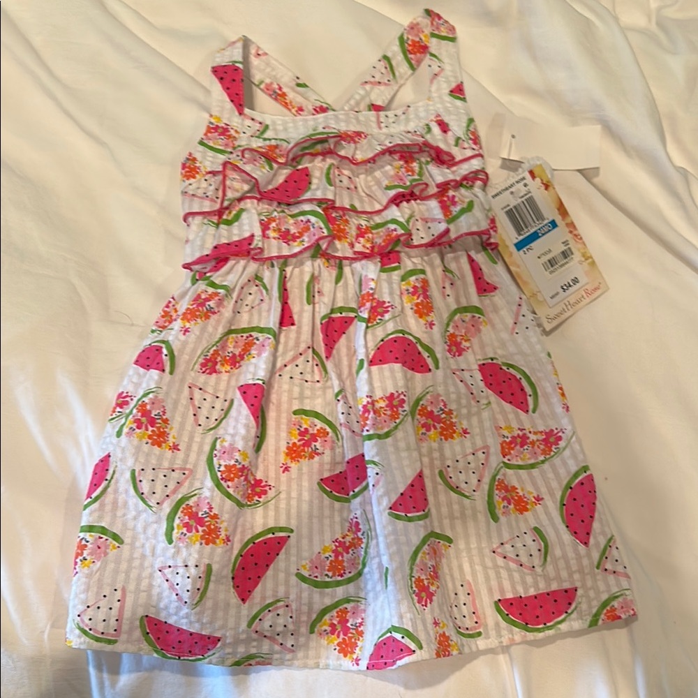 Sweet Heart Rose Pink and White Sun Dress Set